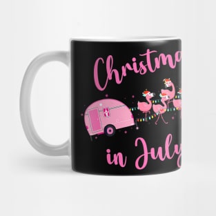 Funny Flamingo Pink Camping Car Christmas In July Mug